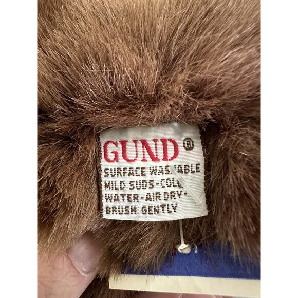 Gund Marshmallow Bear 17" Brown Teddy Plush Red Bow VTG Stuffed Lovey Tags SOFT - Picture 4 of 8